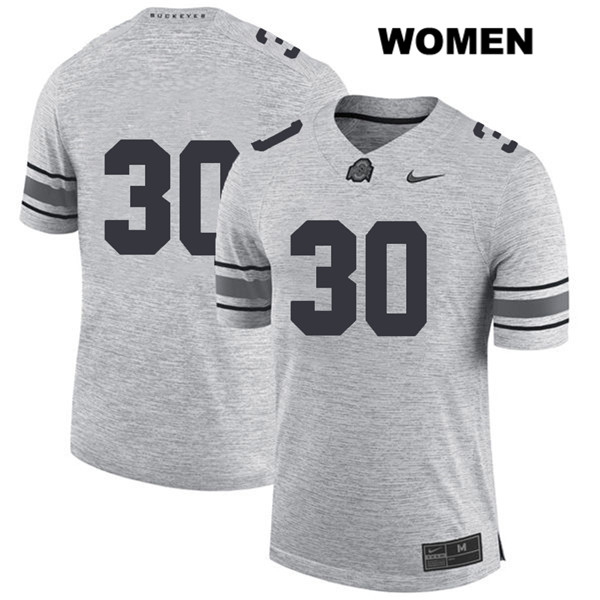 Ohio State Buckeyes Women's Demario McCall #30 Gray Authentic Nike No Name College NCAA Stitched Football Jersey NU19L23LE
